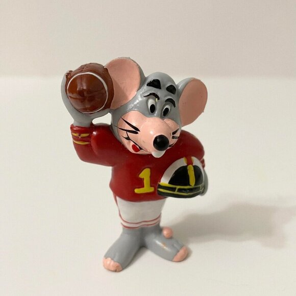 Vtg 1986 Chuck E Cheese PVC Mini Figure Football Player Pizza Time - Picture 15 of 16